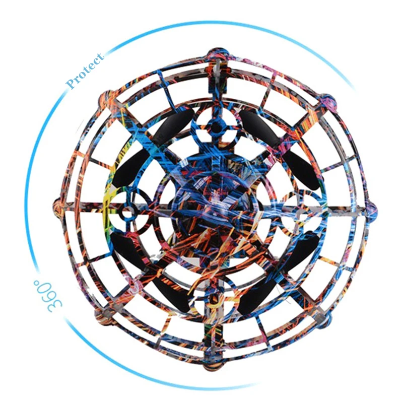 Мини летающий вертолет дудлинг НЛО Радиоуправляемый Дрон ручной зондирования flayaball Anticollision летательный аппарат 5 индукционный Квадрокоптер, Дрон детские игрушки