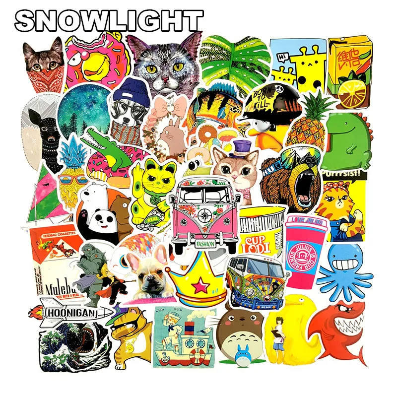 10/30/50/100pcs/pack Bear Duck Cat Cartoon Animal Sticker For Luggage Laptop Skateboard Bicycle Motorcycle Waterproof Sticker