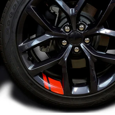 6Pcs Reflective Car Wheel Rim Vinyl Stickers Hash Mark Stripe Racing Hub Decals for Size 18" - 21" decorative sticker | Автомобили