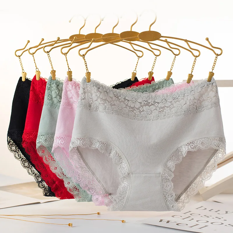 

Women Sexy Lace Panties Fashion Cozy Lingerie Tempting Briefs High Quality Women's Underpant Mid Waist Intimates Underwear