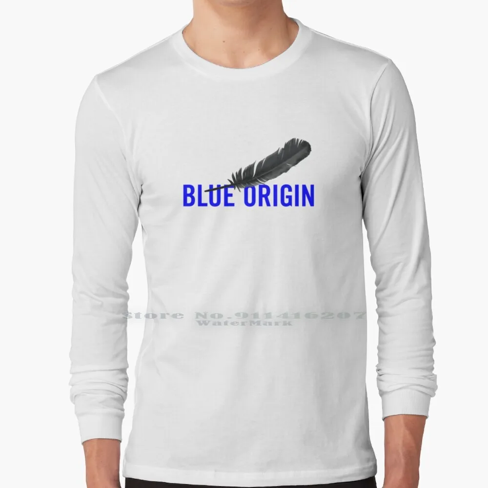 Maglietta Di Origine Blu 100% Puro Cotone Blu Origine Aerospaziale Azienda Roba Portafoglio A Maniche Lunghe Galaxy Trending Trending Chlotes