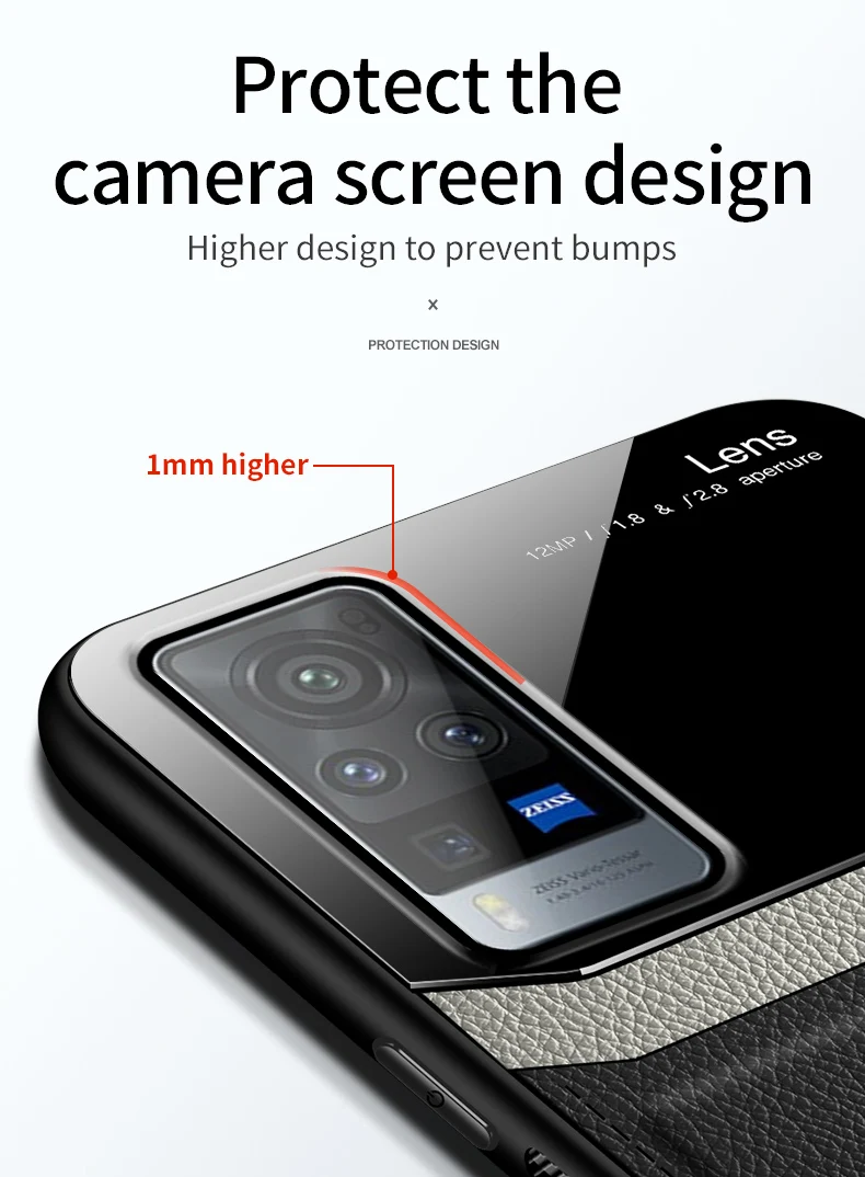 Coque de téléphone XUANYAO pour VIVO X60 Pro Coque fine en cuir rigide pour VIVO X60 Pro Plus Coque souple en silicone _voghion.com