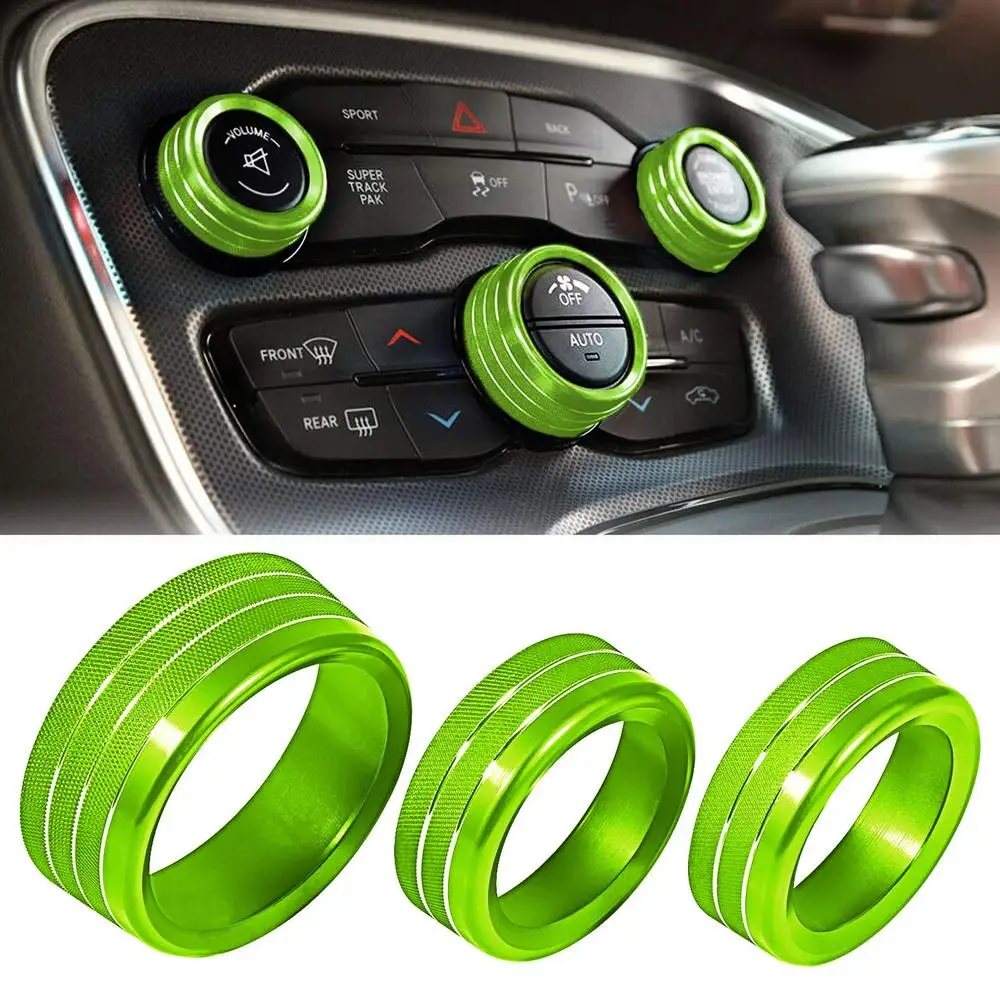 Car Knob Covers Air Conditioning Volume Radio Button Knob Cover For 2015- Dodge Challenger Charger RT SXT Scat Pack Daytona