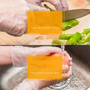 

Transparent Pvc Gloves Powder-Free Oil-Proof Food Processing Beauty Salon Nails Household Thick Clean Disposable Gloves 100 Piec
