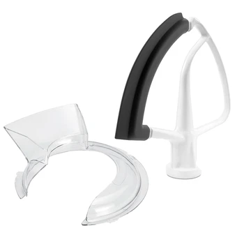 

-2Pcs Bowl Pouring Shield Tilt Head 4.5/5 Quart Flex Edge Beater for Kitchen Aid Stand Mixer Replacement Part