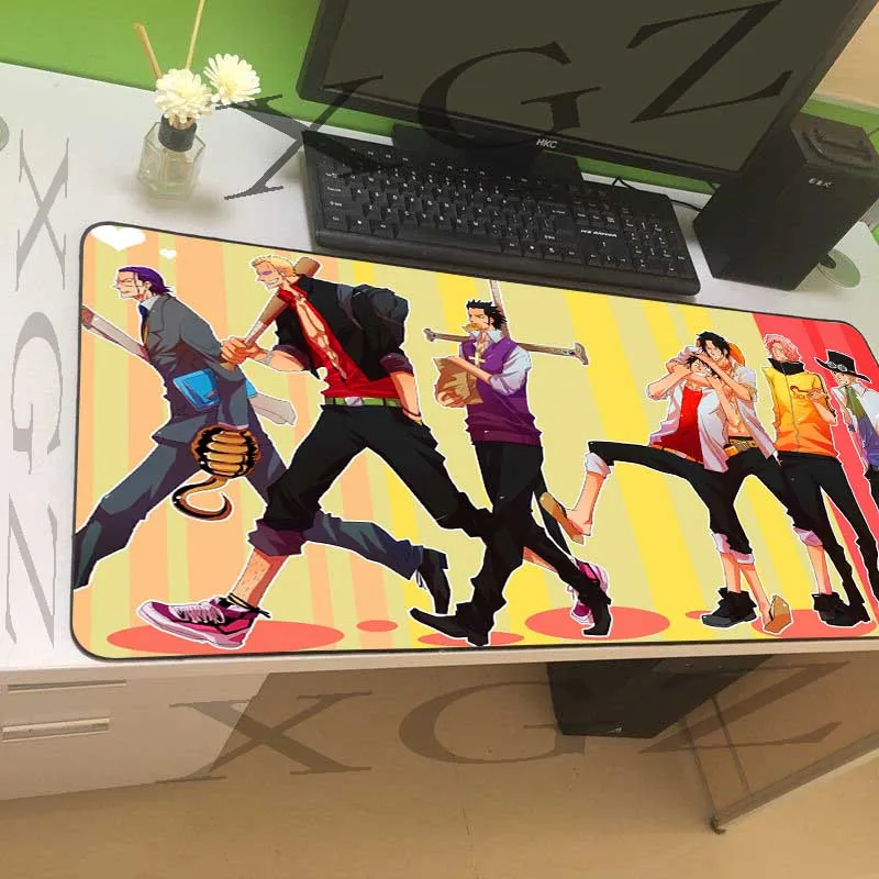 XGZ Custom Large Game Mouse Pad Black Lcok-edge Anime One Piece Luffy  Computer Table Mat Speed Rubber Non-slip 90x40 / 90x30