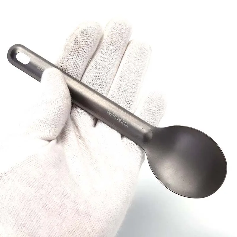 1PCS Titanium Spoon Fork Long Handle Spoon Outdoor Camping Titanium Spork Camping Tableware Picnic Tool