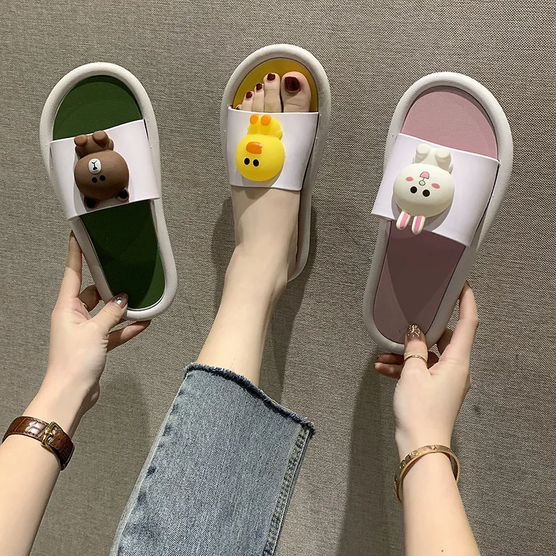 

2020 New fruit Bear Brown Girl Summer Girl Style Soft Bottom Quiet Cute Cartoon Home Indoor Bathroom Bath Antiskid Slippers