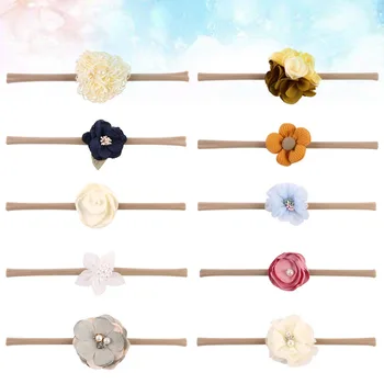 

10pcs in 1 Set Baby Headdress Photographing Headband Children Flower Headdress Babies Hair Accessory (Assorted Color)