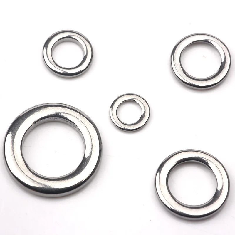 Fishing Accessories 50pcs/bag Fishing Solid Ring 304 Stainless Steel Snap Split Ring Pesca Lure Tackle Connector Heavy Duty Lures Lead Jigging