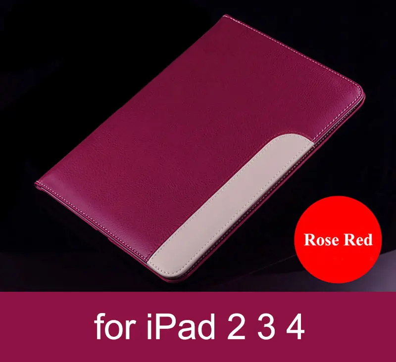 234 rose red Для Apple iPad 2/3/4 чехол из искусственной кожи Бизнес Folio чехол многофункциональный чехол для планшета с откидной крышкой стойка защитный чехол для iPad Mini 1 2 3 Coque - Цвет: 234 rose red