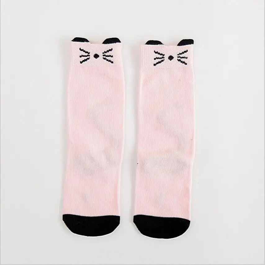 Гольфы с принтом животных для маленьких девочек Нескользящие гетры с рисунком кота длинные носки из хлопка для малышей носки для новорожденных мальчиков - Цвет: Kids Socks 6