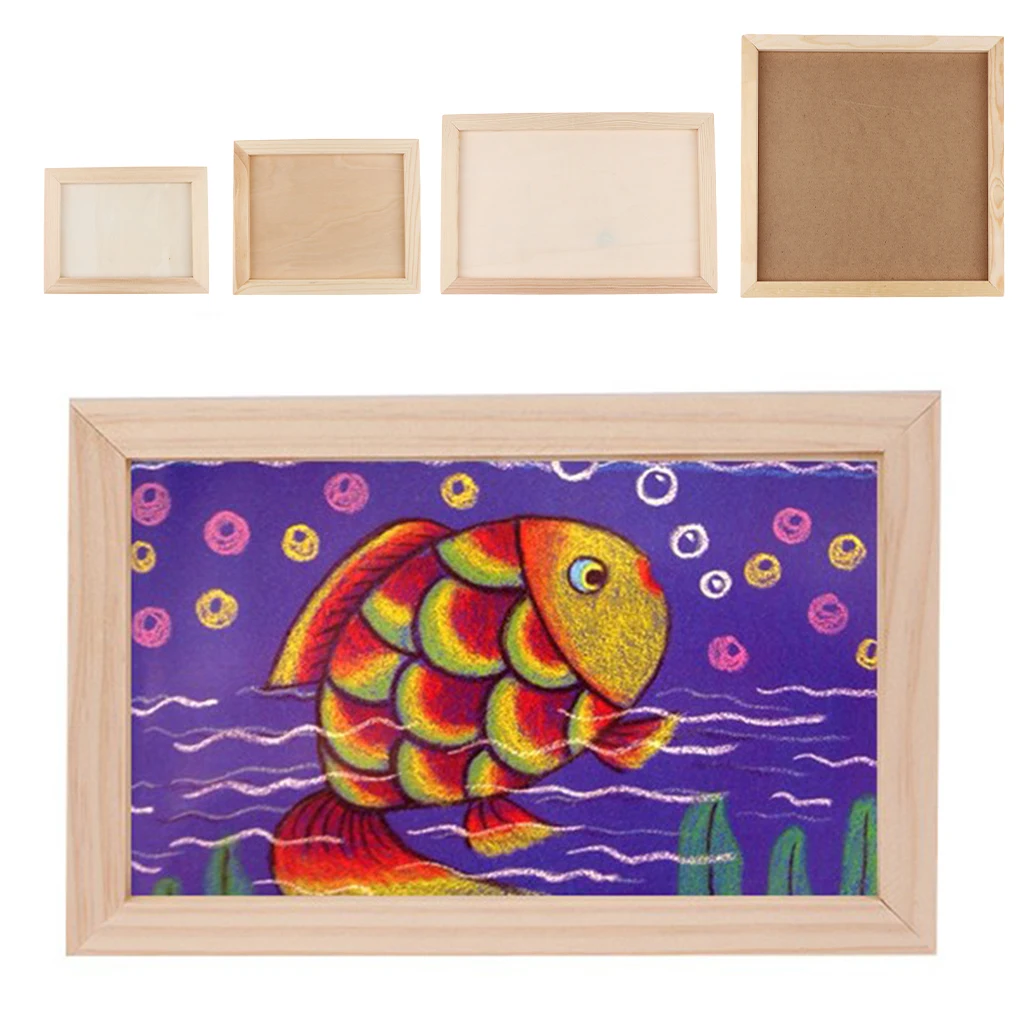 Natural Wood Photo Frame Burlywood Color for Art Crafts Display -Frame Picture Holders DIY Crafts-Kids Handcrafts Supply