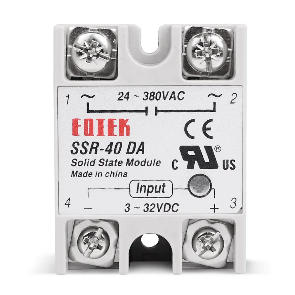 Твердотельное реле DC-AC 10A 25A 40A 60A 80A 100A 12V 3-32V DC до 220V 24-380V AC нагрузки однофазный SSR для контроля температуры - Цвет: 40DA