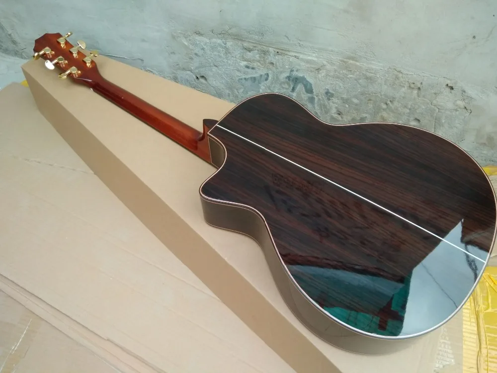 Новая акустическая гитара Abalone T 916, эбеновый гриф Массив ели топ гитара acustica