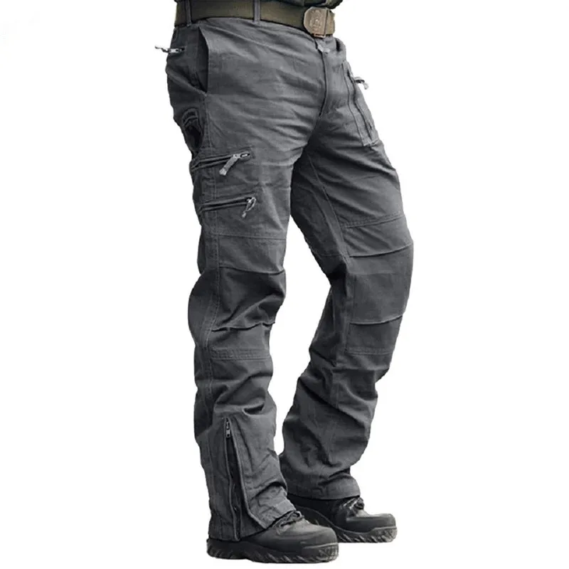 Men's Casual Cargo Pants Cotton Tactical Black Work Trousers Loose Airsoft Shooting Hunting Outdoors Combat Pants Cargo Pants