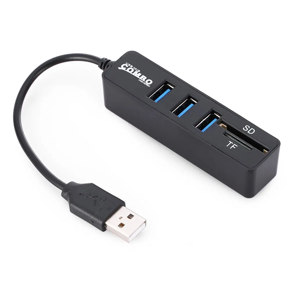 

HOT USB 2.0 HUB Connector Supports TF Card Security Digital Memory Card With 3 USB Ports Adapter Extender For Card Reader