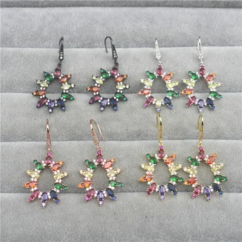 

5pair/lot New arrival cz earring jewelry,delicate and colorful cz charm earring,popular cz earring jewelry