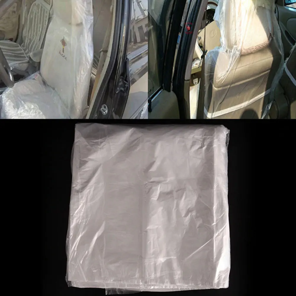 2173 10pcs Car Van Disposable Plastic Transparent Seat Covers Workshop Garage