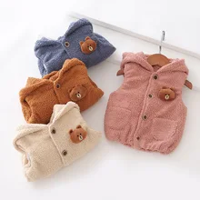 Детский хлопковый жилет из берберского флиса; сезон весна-осень-зима; стиль; детский жилет с капюшоном для сада