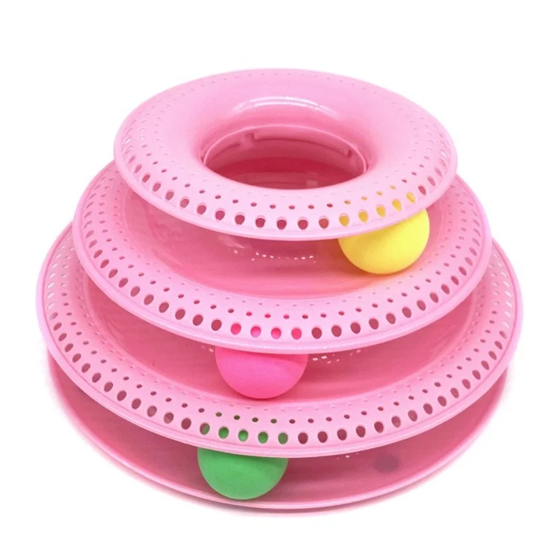 

Cat Toys Interactive 3-Level Turntable Cat Toys Balls Kitten Fun Mental Physical Exercise Puzzle Kitten Toys Cat Accessories