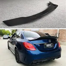 High Quality CARBON FIBER REAR WING TRUNK LIP SPOILER FOR Mercedes Benz W205 C63 C180 C200 C260 C300 4DOOR