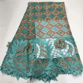 

Green 2020 Latest French Nigerian Lace Fabrics High Quality Tulle African Lace Fabric decal. Wedding Stones French Tulle Lace