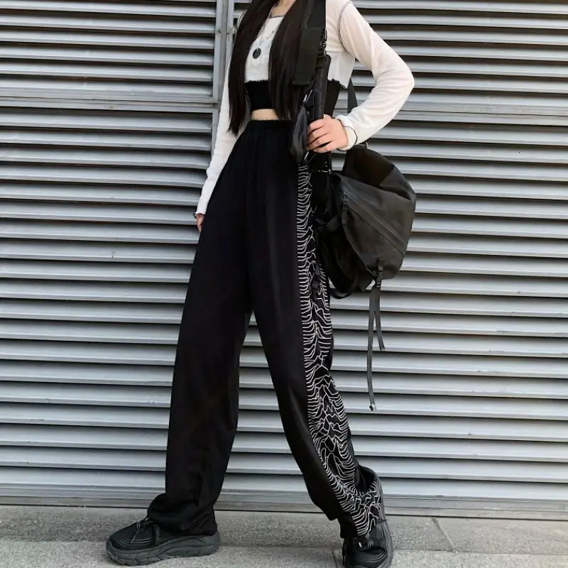 

Men's casual trousers 2020 autumn and winter new dark print mopping straight leg pants young people fashion trend clothing