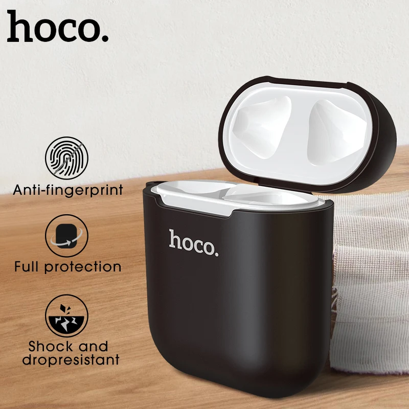 HOCO чехол из термополиуретана и силикона для Airpods Bluetooth беспроводной Чехол для наушников Защитный чехол для Airpods Apple зарядная коробка