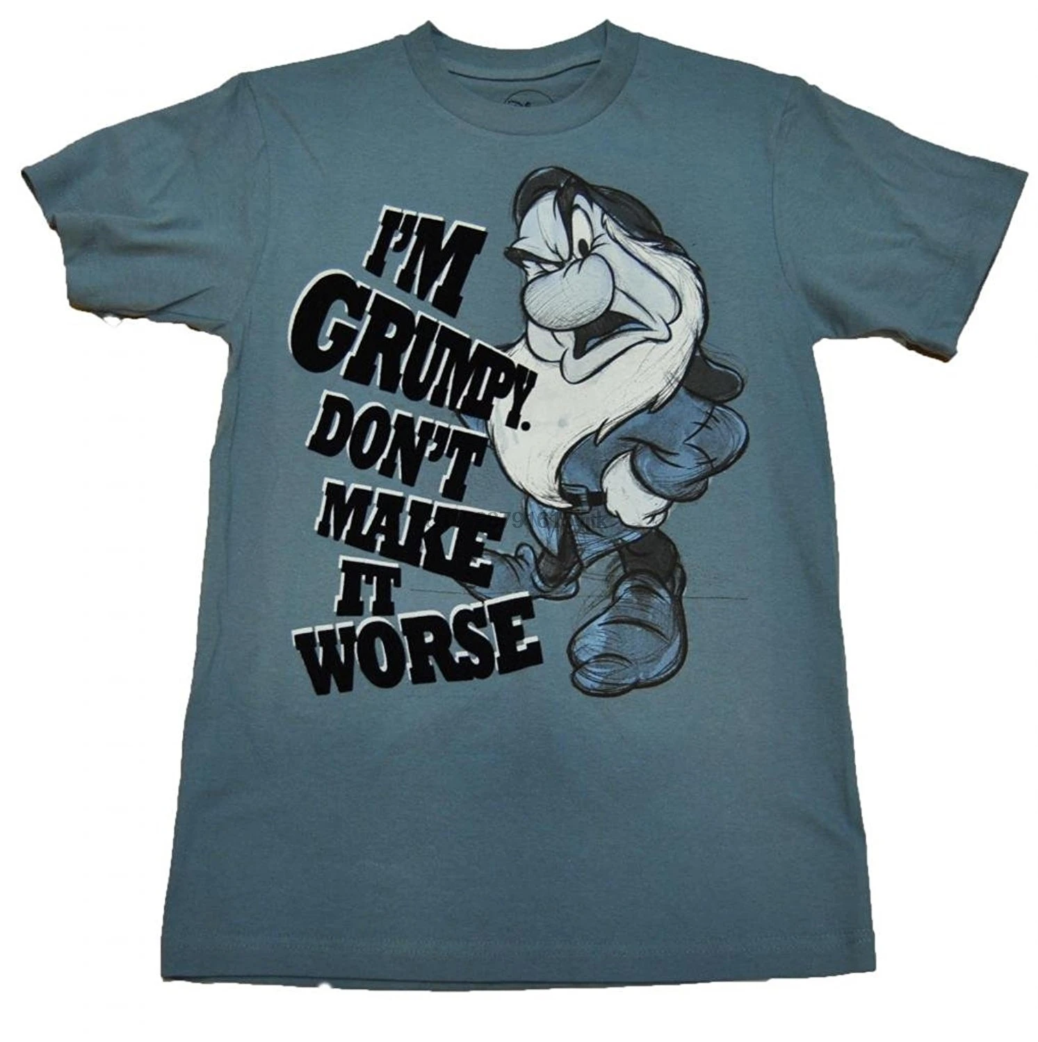 IM Grumpy Dwarf T Shirt Tee Cotton Sketched Blue Xl |