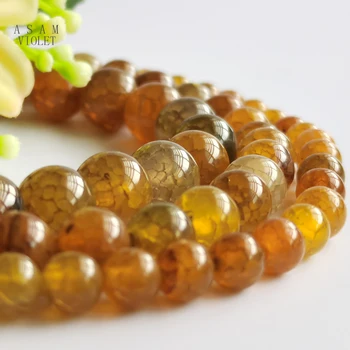 

Natural Orange Red Fire Dragon Veins Agates Beads Round Loose Beads Natural Stone Agates For Making Jewelry DIY Bracelet Charms