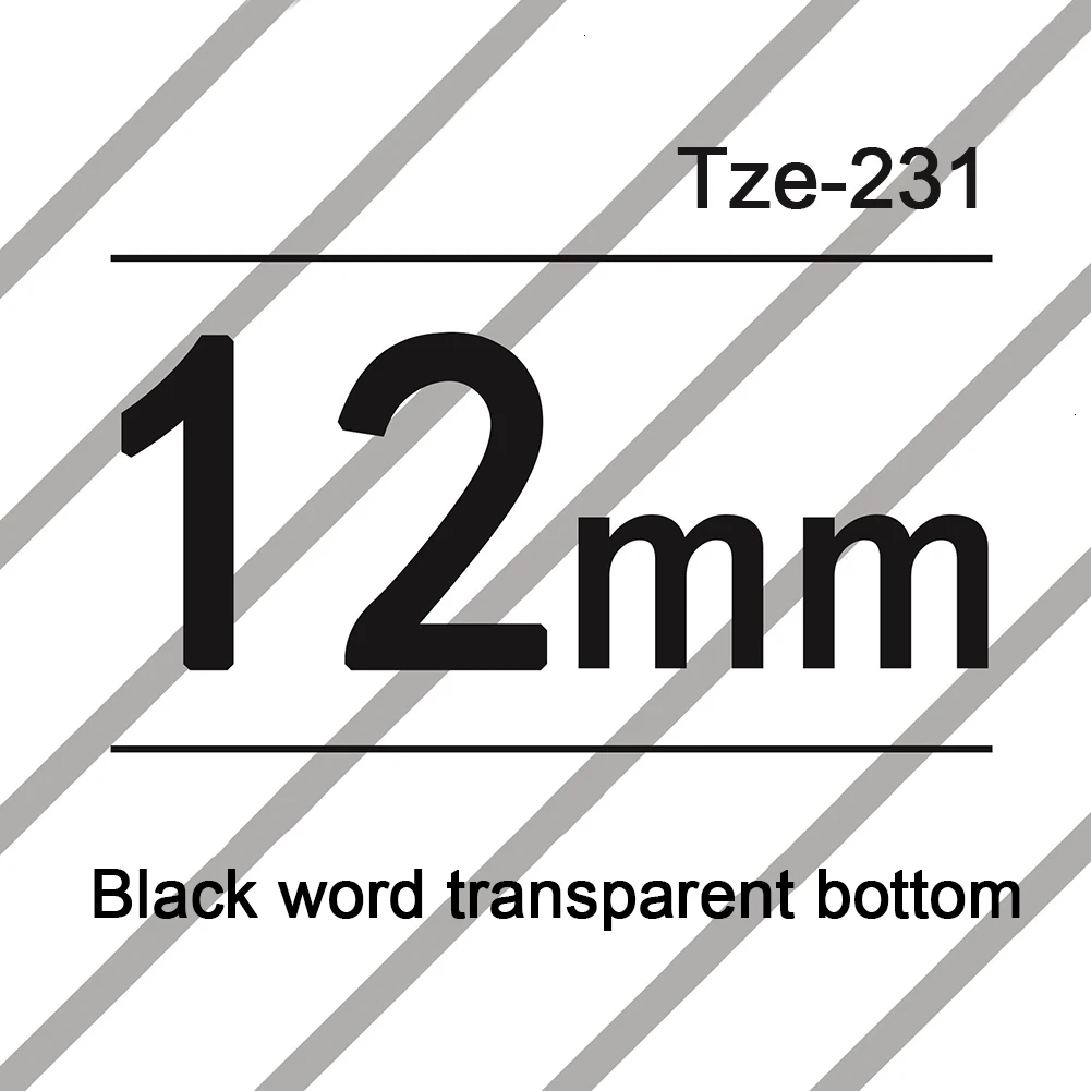 1 шт. TZe231 ленты для принтера Brother P touch принтер лента для этикеток Tze-231 Tz-231 12 мм черный на белом TZe 231 ламинированные ленты