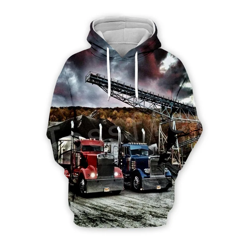 Tessffel грузовик водителя грузовика пуловер спортивный костюм Новая мода Crewneck MenWomen 3D печатных толстовки/молнии/куртки S-4