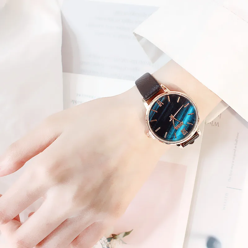 

Fashion black leather Creative Marble Female Wrist Watch Luxury Women Quartz Watches Gifts Relogio Feminino Drop Shipping