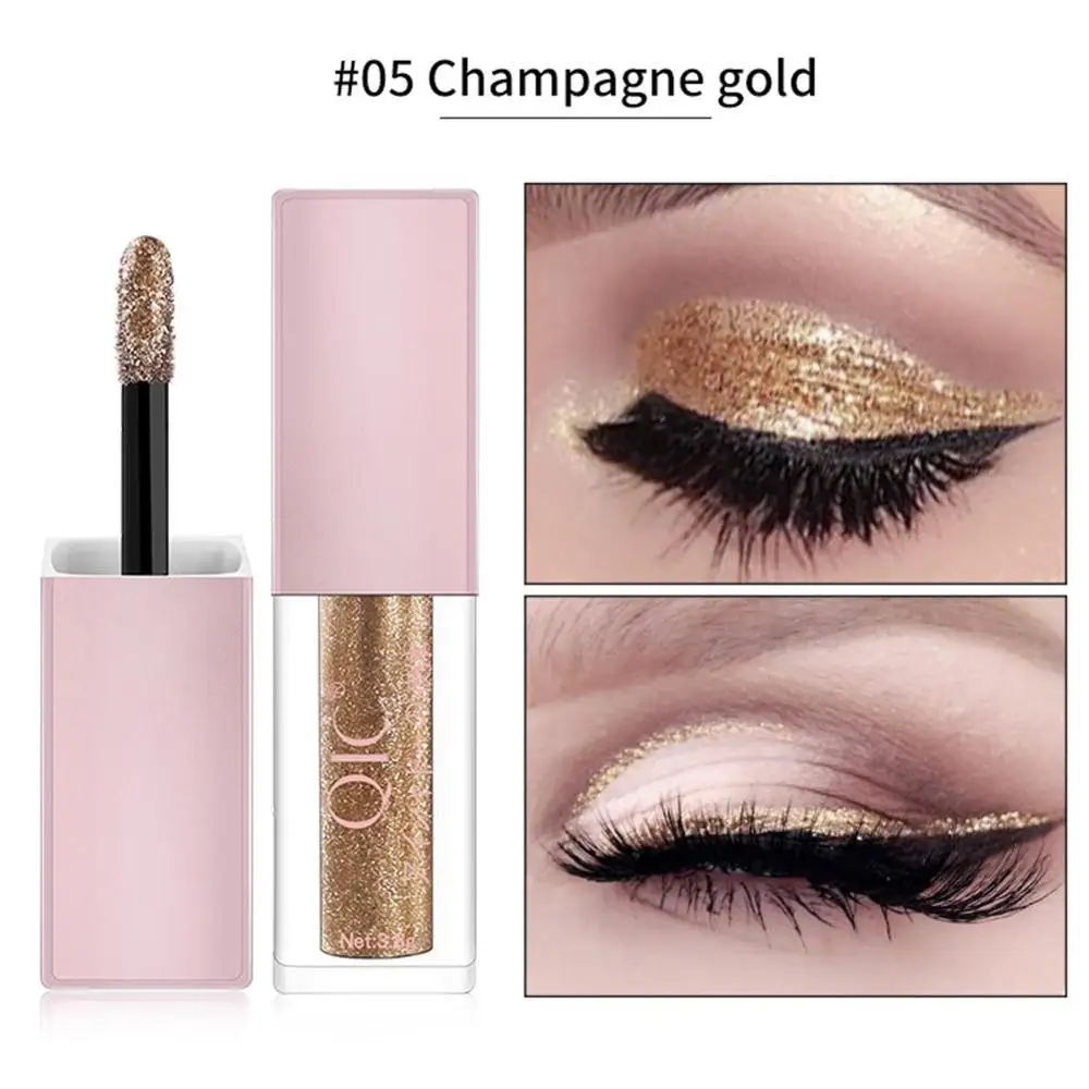 8 цветов жидкие тени для век алмазные блестящие кисть ручка водостойкая