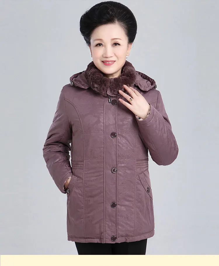 Middle-aged down Jacket WOMEN'S Dress Middle-aged Women Dress Thick Winter Large Size Mom Elderly Coat Manufacturers Direct Sell