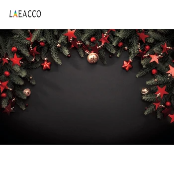 

Laeacco Black Backgrounds Pines Stars Bells Christmas Photography Backdrops Baby Shower Party Photophone New Year Photocall Prop