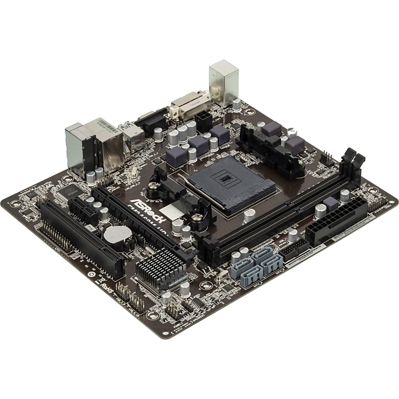 Материнская плата Asrock FM2A68M-HD+ Soc-FM2+ AMD A68H 2xDDR3 mATX AC`97 6ch(5.1) GbLAN RAID+VGA+DVI
