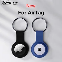 Original silicone líquido macio caso protetor para apple airtags localizador rastreador dispositivo anti-perdido chaveiro manga rastreador fivela
