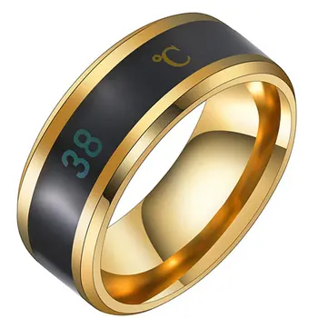 

Multifunctional Waterproof Intelligent Smart Temperature Couple Ring Titanium Steel Finger Jewelry Fingertip Temperature Sense