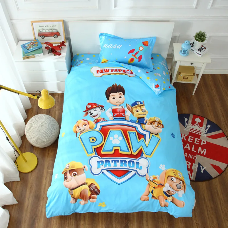 Pure Cotton Bedding Set Child Cartoon Quilt Cover Free Shipping 3pcs Set Bedding Article Student Dormitory Single Bed Girls - Цвет: With the team