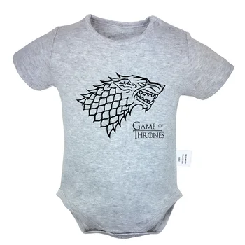 

Direwolf Game of Thrones House Stark of Winterfell Winter is Coming Newborn Baby Outfits Jumpsuit Short Sleeve Infant Bodysuit