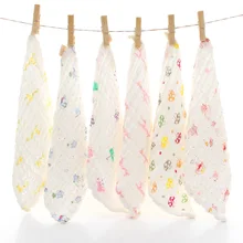 Постельное белье Чистый хлопок с рисунком шестислойная seersuck платок детские нагрудники водопоглощающие плиссированные детские марлевые маленькое квадратное полотенце