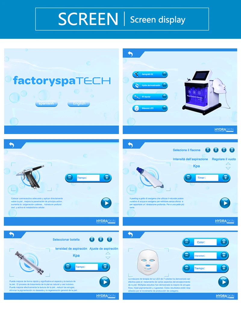 Hydrafacial Аква пилинг для лица микродермабразия Maquina гидродермабразия Алмазная кожура машина Led красота очищающее устройство