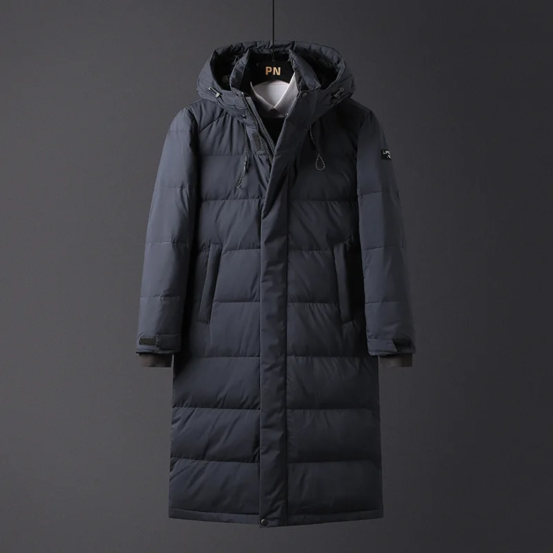 Мужская зимняя куртка, длинные пуховые пальто для мужчин, белый утиный пух, мужской тонкий жакет, теплая парка Tace& Shark, высокое качество, длинное пальто