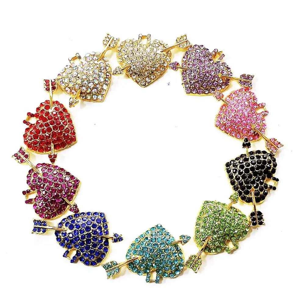 

10 шт. шармы в форме сердца со стрелкой для женщин, ювелирные изделия своими руками, аксессуары H15