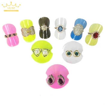 

Wholesale 100pcs/lots Jewelry Display 38mm Plastic Ring Sheet Multicolor Ring Holder Earring Display Card Earring Display Card