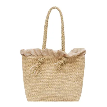 

Straw Crossbody Bag Female 2019 New Pastoral Wind Woven Tote Bag Shoulder Bag Literary Retro Wind Beach Bag for Woman 2.5