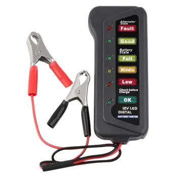 

New 12V Battery Load Display Testing System Tester Alternator Tool With Clips