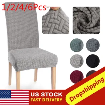 

1/2/4/6Pcs Dining Chair Cover Spandex Jacquard Kitchen Dining Room Chair Slipcover Protector Case for Chair Seat Elastic Stretch